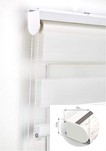 Decorestor Estores enrollables Noche y Dia A Medida. Anchos Desde 40 a 180 cm Control Total de la luz, Blanco Persianas enrollables para Ventanas y Puertas Medida básica 150x250