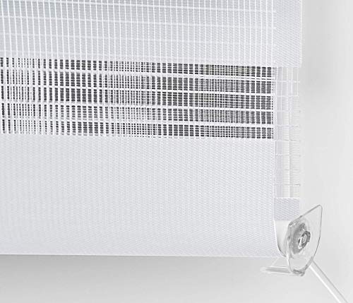 Decorestor Estores enrollables Noche y Dia A Medida. Anchos Desde 40 a 180 cm Control Total de la luz, Blanco Persianas enrollables para Ventanas y Puertas Medida básica 150x250
