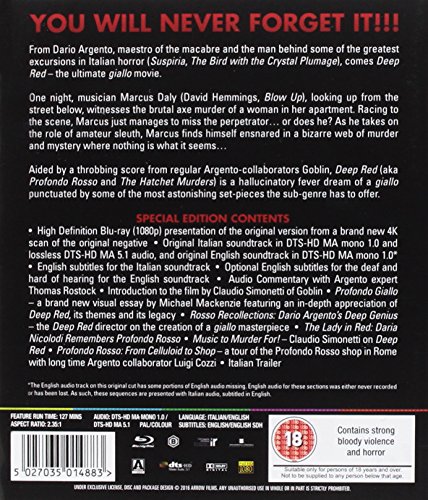Deep Red Blu-Ray [Reino Unido] [Blu-ray]