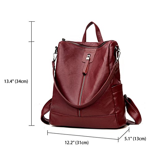 DEERWORD Mujer Bolsos Mochila Vestir Antirobo Pequeña Cuero Hombro Piel de PU Casual Bandolera Fekete
