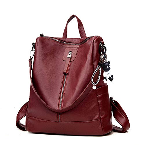 DEERWORD Mujer Bolsos Mochila Vestir Antirobo Pequeña Cuero Hombro Piel de PU Casual Bandolera Fekete