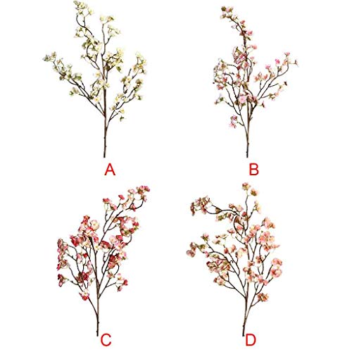 DeHaccie Ramo De Flor De Durazno De Cerezo Artificial, Flor De Seda Falsa DíA De San ValentíN Pascua DecoracióN De Cena De Boda En Interiores Y Exteriores, 5 Tenedores, 97 Cm (B)