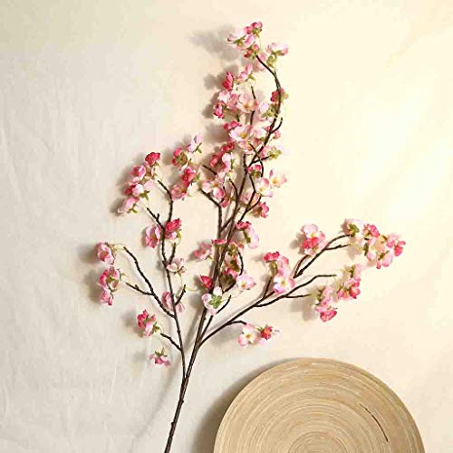 DeHaccie Ramo De Flor De Durazno De Cerezo Artificial, Flor De Seda Falsa DíA De San ValentíN Pascua DecoracióN De Cena De Boda En Interiores Y Exteriores, 5 Tenedores, 97 Cm (B)