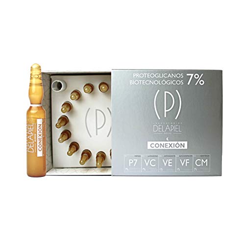 Delapiel Serum Facial - Conexión 7% de proteoglicanos encapsulados complementado con 7% de Vitamina C - 15 Ampollas