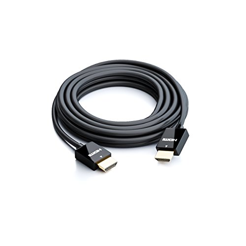 deleyCON 1m Cable HDMI SLIM de Alta Velocidad con Ethernet (Último Estándar) 3D 4K ULTRA HD UHD SUPER Flexible - Negro