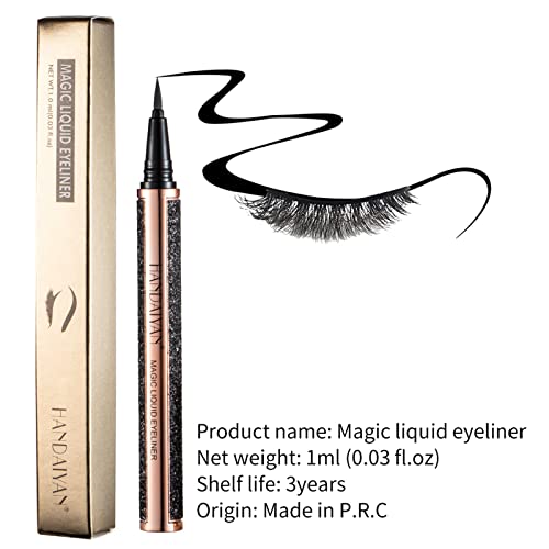Delineador de ojos, Delineador magnetico Waterproof, Delineador de ojos Negro Líquido No Se Requiere Pegamento de Eyelashes, Lápiz de Maquillaje Ojos Adecuado Para Pestañas Postizas Magnéticas (01#)