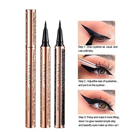 Delineador de ojos, Delineador magnetico Waterproof, Delineador de ojos Negro Líquido No Se Requiere Pegamento de Eyelashes, Lápiz de Maquillaje Ojos Adecuado Para Pestañas Postizas Magnéticas (01#)