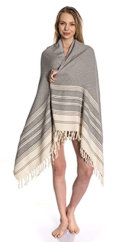 DEMMEX - Toalla de algodón turco con certificado 100% orgánico y tinte orgánico prelavado XL, tejido de diamante, toalla peshtemal para baño, playa, piscina, spa, gimnasio, 180 x 90 cm