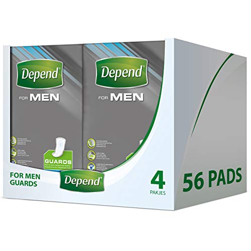 Depend Compresas para la incontinencia para hombre, máxima absorción y protección – Paquete de de 56 compresas