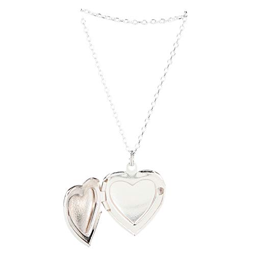 Depesche 10801.009 - Collar con colgante de corazón con medallón, chapado en plata y sin níquel, longitud 40-46 cm, color plateado