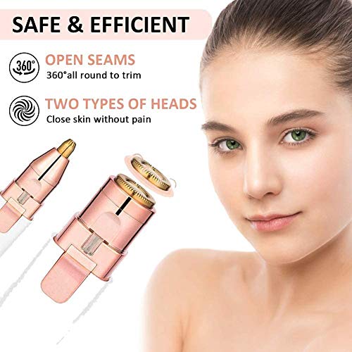 Depiladora Facial Mujer, Eléctrica Depiladora Cejas, Depiladora Cejas Mujer, Depiladora de cejas USB recargable 2 en 1, Depiladora de cejas para cejas, Labios, Cuerpo, Vello facial