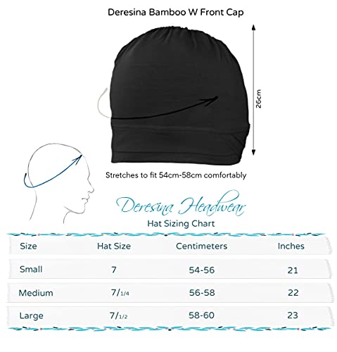 Deresina W gorro de algodón para la quimioterapia, la pérdida de cabello (Negro)