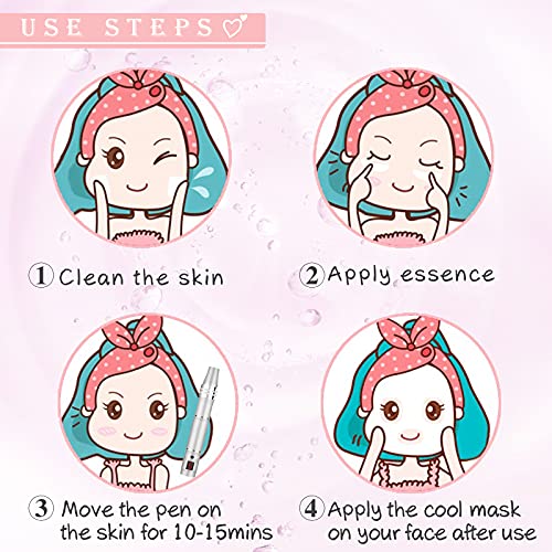 Derma Pen Eléctrico con Microagujas, Cicatrices de Acné, Antienvejecimiento, Arrugas, Estrías, Pérdida de Cabello, 0 mm-2,5 mm Ajustable con Pantalla LCD de 10 Cartuchos (Rosa)