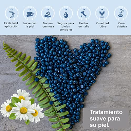 Dermawax Azuleno perla de Cera caliente Cera depilatoria caliente, para pieles sensibles et normal, áreas faciales axilas, faciales Cera sobre, La carrocería completa Depilación brasileña 2 kg