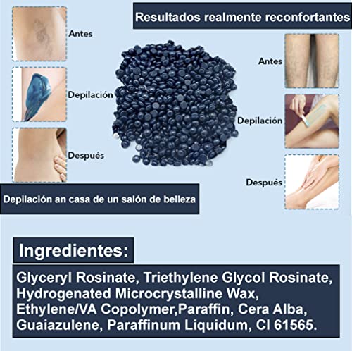 Dermawax Azuleno perla de Cera caliente Cera depilatoria caliente, para pieles sensibles et normal, áreas faciales axilas, faciales Cera sobre, La carrocería completa Depilación brasileña 2 kg