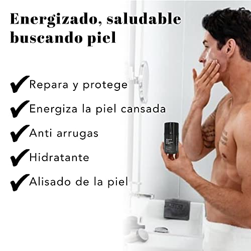DERMAWORKS Hidratante Diario Avanzado para Hombres, Antiedad Experto - Antiarrugas - Crema Facial Vitamina Pro-Colágeno - No Grasa - VEGANO 50ml