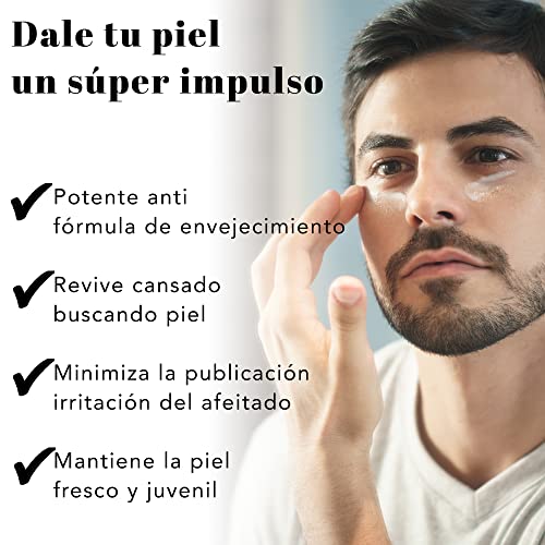 DERMAWORKS Hidratante Diario Avanzado para Hombres, Antiedad Experto - Antiarrugas - Crema Facial Vitamina Pro-Colágeno - No Grasa - VEGANO 50ml
