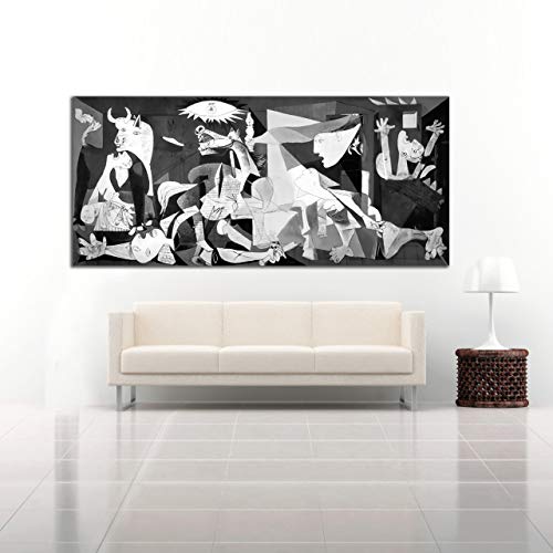 Desconocido Cuadro Lienzo El Guernica Pablo Picasso – Varias Medidas - Lienzo de Tela Bastidor de Madera de 3 cm - Impresion Alta resolucion (80, 36)