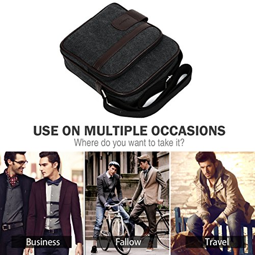 Desconocido Eshow Bolso Hombro Bandolera de Tela para Hombres Casual Viaje Oficina Uso Diario