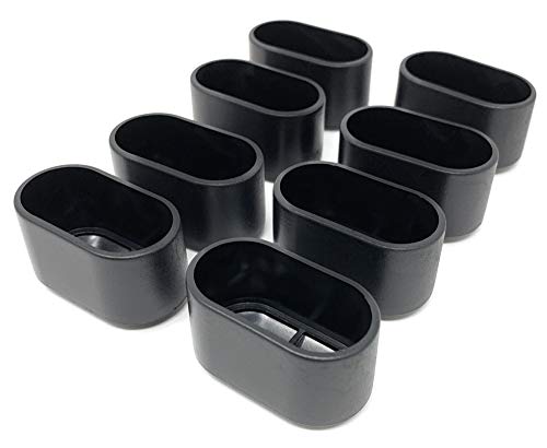 Design61 Tapas para patas de silla, 8 unidades, 30 x 15 mm, para tubos ovalados, para sillas de jardín