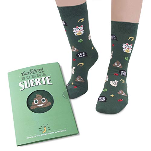 Designer Souvenirs | Calcetines Divertidos con Dibujos para Regalo | Calcetines de Media Caña para Hombres y Mujeres | Diseño Moderno | Regalo Para Familia y Amigos | Modelo de la Buena Suerte