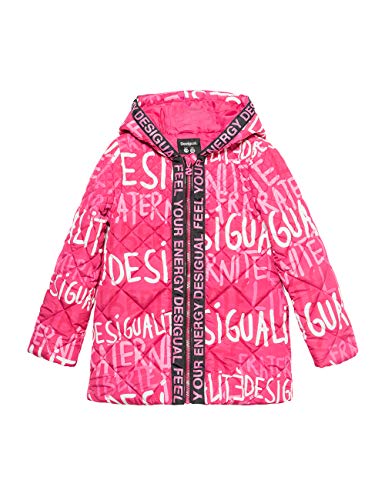 Desigual Coat Ciruela Abrigo, Rosa (Fuchsia Rose 3022), 140 para Niñas