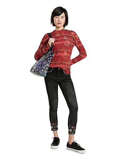 Desigual Jers_Ginebra Sudadera, Rojo, S para Mujer