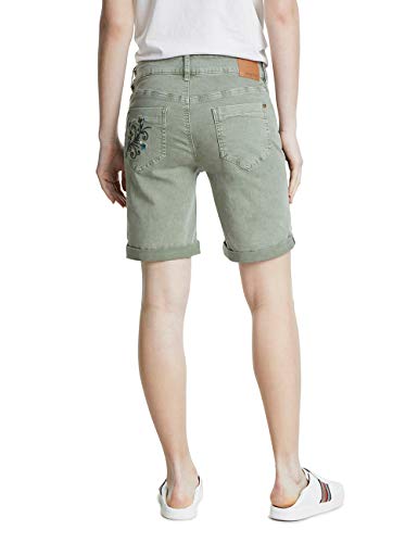 Desigual Pant_Virtu Pantalones Cortos, Verde (Verde Militar 4003), 40 (Talla del Fabricante: 38) para Mujer