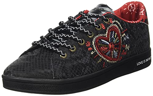 Desigual Shoes_Cosmic_Heart, Zapatillas Mujer, Negro, 36 EU