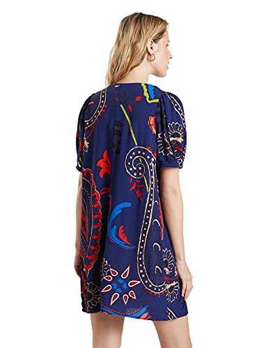Desigual Vest_TERRASSA Vestido Casual, Azul, M para Mujer