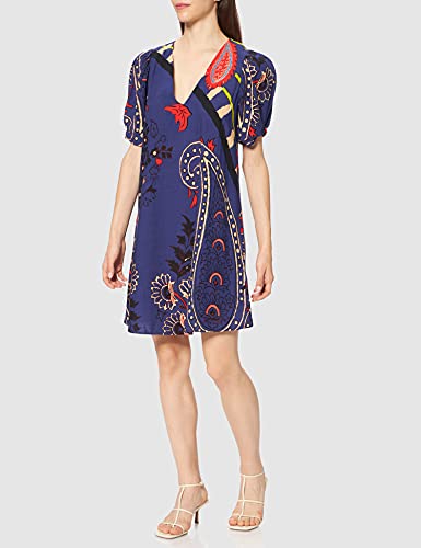 Desigual Vest_TERRASSA Vestido Casual, Azul, M para Mujer