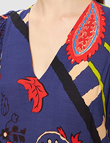 Desigual Vest_TERRASSA Vestido Casual, Azul, M para Mujer