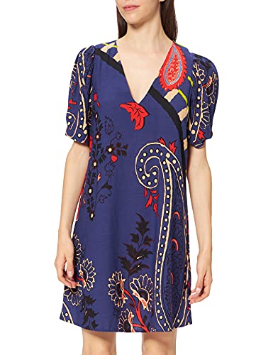 Desigual Vest_TERRASSA Vestido Casual, Azul, M para Mujer
