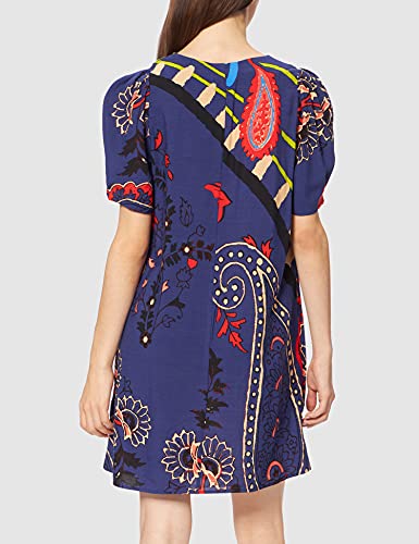 Desigual Vest_TERRASSA Vestido Casual, Azul, M para Mujer
