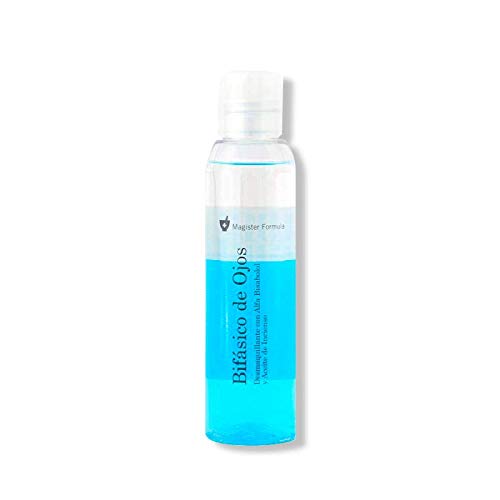 Desmaquillante de Ojos Bifásico 125ml con Manzanilla | Ojos, Labios y Pestañas | Elimina todo tipo de maquillaje, Waterproof | Limpieza Facial | Efecto calmante y Anti-irritante | Magister Formula