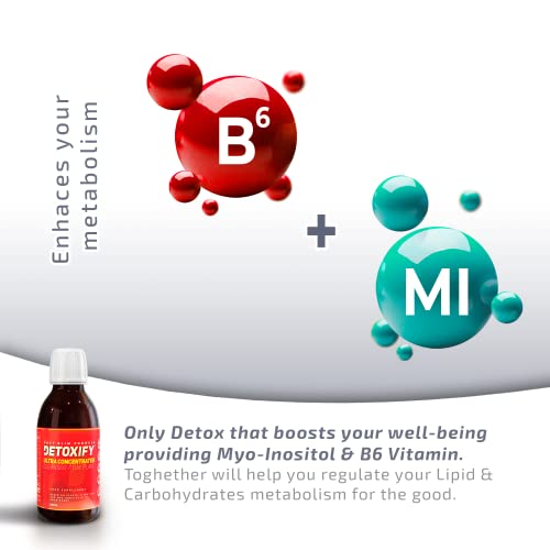 Detoxify | Único Detox que Actúa en 7 días | Fórmula UltraConcentrada con Mio-Inositol y Vitamina B6 | Increíble Sabor WildBerries | Diurético Potente Drenante