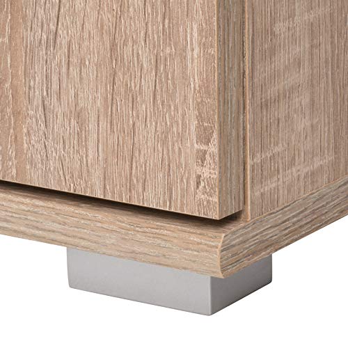 Deuba Cómoda Alba Marrón Roble con 2 Puertas y 2 cajones Mueble Organizador para Oficina Dormitorio