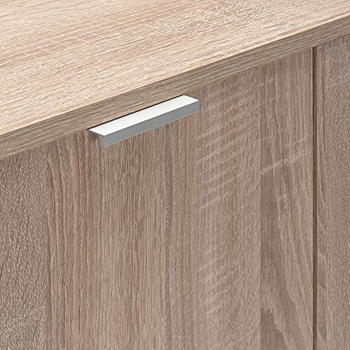 Deuba Cómoda Alba Marrón Roble con 2 Puertas y 2 cajones Mueble Organizador para Oficina Dormitorio
