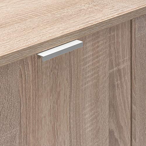 Deuba Cómoda Alba Roble con 2 Puertas y Estante Ajustable Mueble Organizador para Oficina Dormitorio