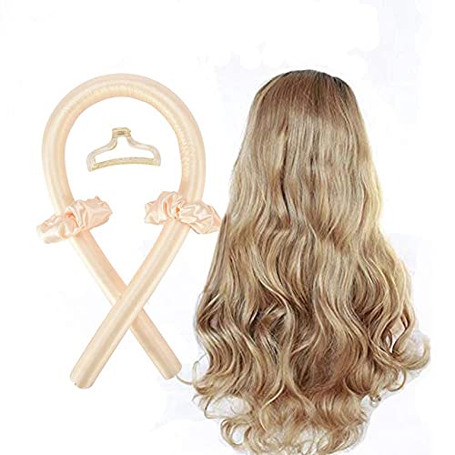 Diadema con Varilla para Rizar sin Calor,Rizador de ondas pelo,Herramientas de Peinado para Cabello Largo y Medio,Rulos de Cinta de Seda,Con Diadema Suave,Para dormir (All) (A)