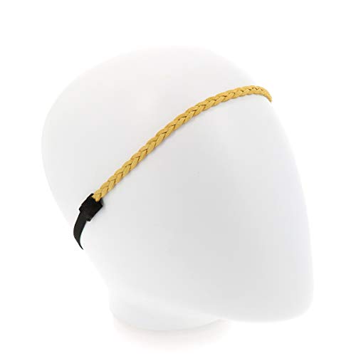 Diadema Pelo Mujer Amarillo mostaza - Diadema Trenzada de Ante Simple y Lisa mirada Terciopelo - Diadema Fina Talla única - Headband de Boda Vintage - Estilo Original Boho, Hippie chic