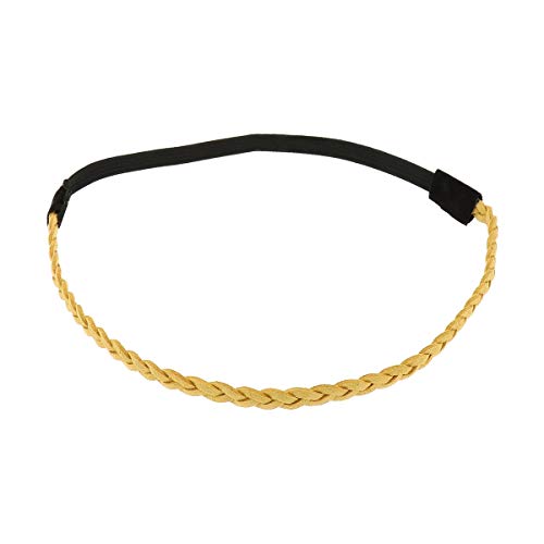 Diadema Pelo Mujer Amarillo mostaza - Diadema Trenzada de Ante Simple y Lisa mirada Terciopelo - Diadema Fina Talla única - Headband de Boda Vintage - Estilo Original Boho, Hippie chic