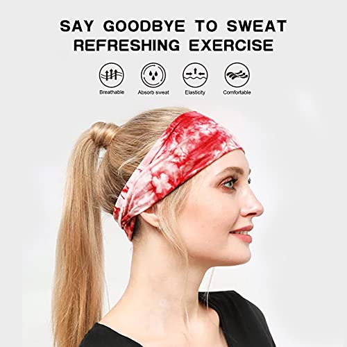 Diademas Mujer, ANGGO 6 Pcs Diadema Deportiva ,Diadema Elástica Antideslizante,Turbantes Diademas de Fitness para Yoga, Corriente, Correr, Senderismo, Ciclismo