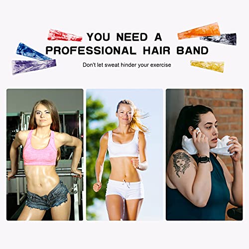Diademas Mujer, ANGGO 6 Pcs Diadema Deportiva ,Diadema Elástica Antideslizante,Turbantes Diademas de Fitness para Yoga, Corriente, Correr, Senderismo, Ciclismo