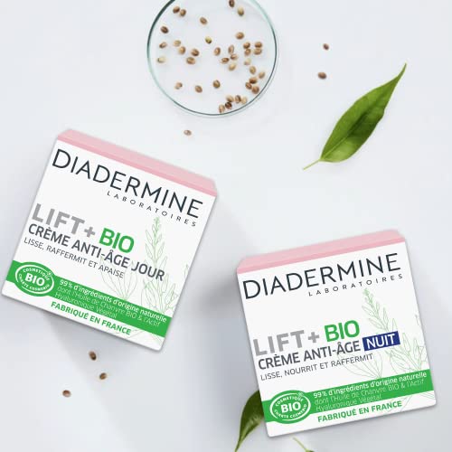 Diadermine Lift+ Crema de Día Bio, Anti Edad, Nutre e Hidrata la Piel, con Aceite de Semilla de Cannabis Bio & Hialurón Vegetal, 50ml