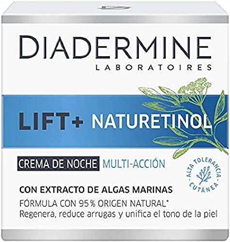 Diadermine - Lift + Crema de Noche Naturetinol - 50ml - Regenera, reduce las arrugas y unifica el tono de la piel - Nuestra alternativa al Retinol - 95% ingredientes origen natural