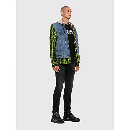 Diesel D-Luster L.32 Pantaloni Jeans, 02 Black Denim, 33 para Hombre