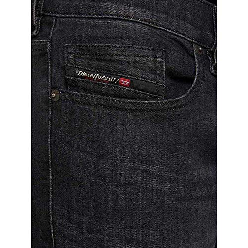 Diesel D-Luster L.32 Pantaloni Jeans, 02 Black Denim, 33 para Hombre
