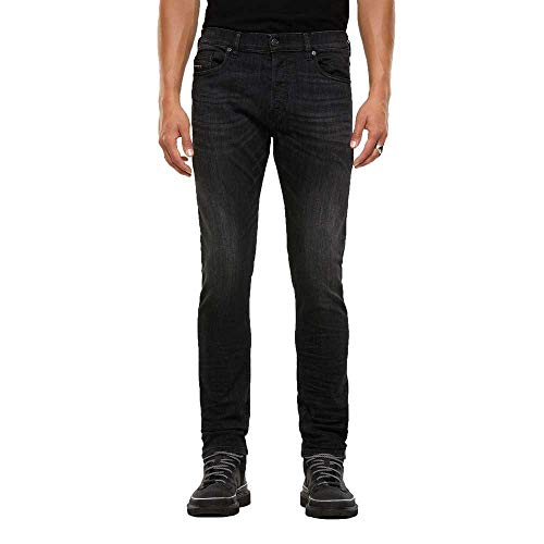 Diesel D-Luster L.32 Pantaloni Jeans, 02 Black Denim, 33 para Hombre