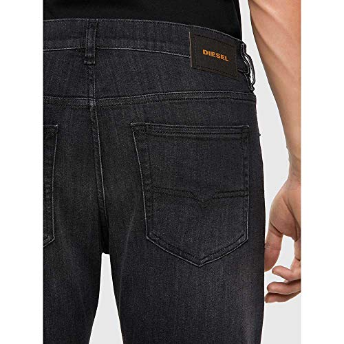 Diesel D-Luster L.32 Pantaloni Jeans, 02 Black Denim, 33 para Hombre